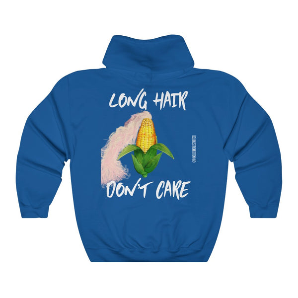 “Long Hair Don’t Care” Unisex Heavy Blend™ Hooded Sweatshirt