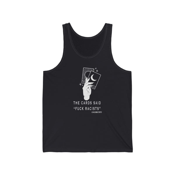 “Fuck Racists Tarot Cards” Unisex Jersey Tank