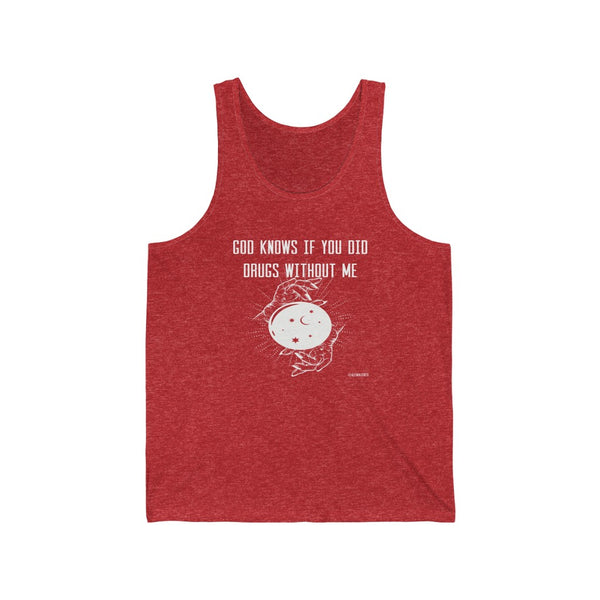 “God Knows Drugs” Unisex Jersey Tank