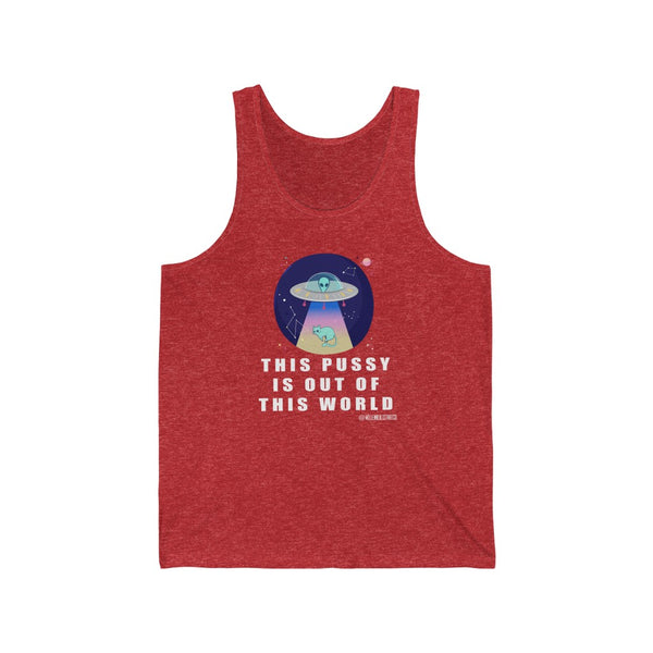 “This Pussy Is Out” Unisex Jersey Tank