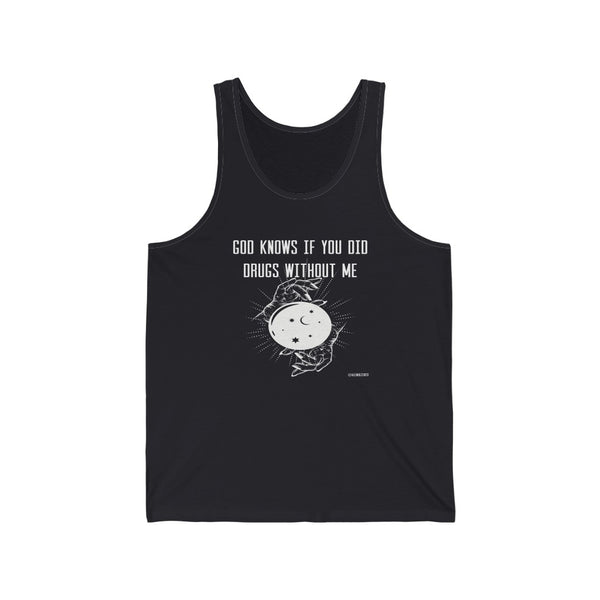 “God Knows Drugs” Unisex Jersey Tank