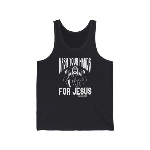 “Wash Your Hands Jesus” Unisex Jersey Tank