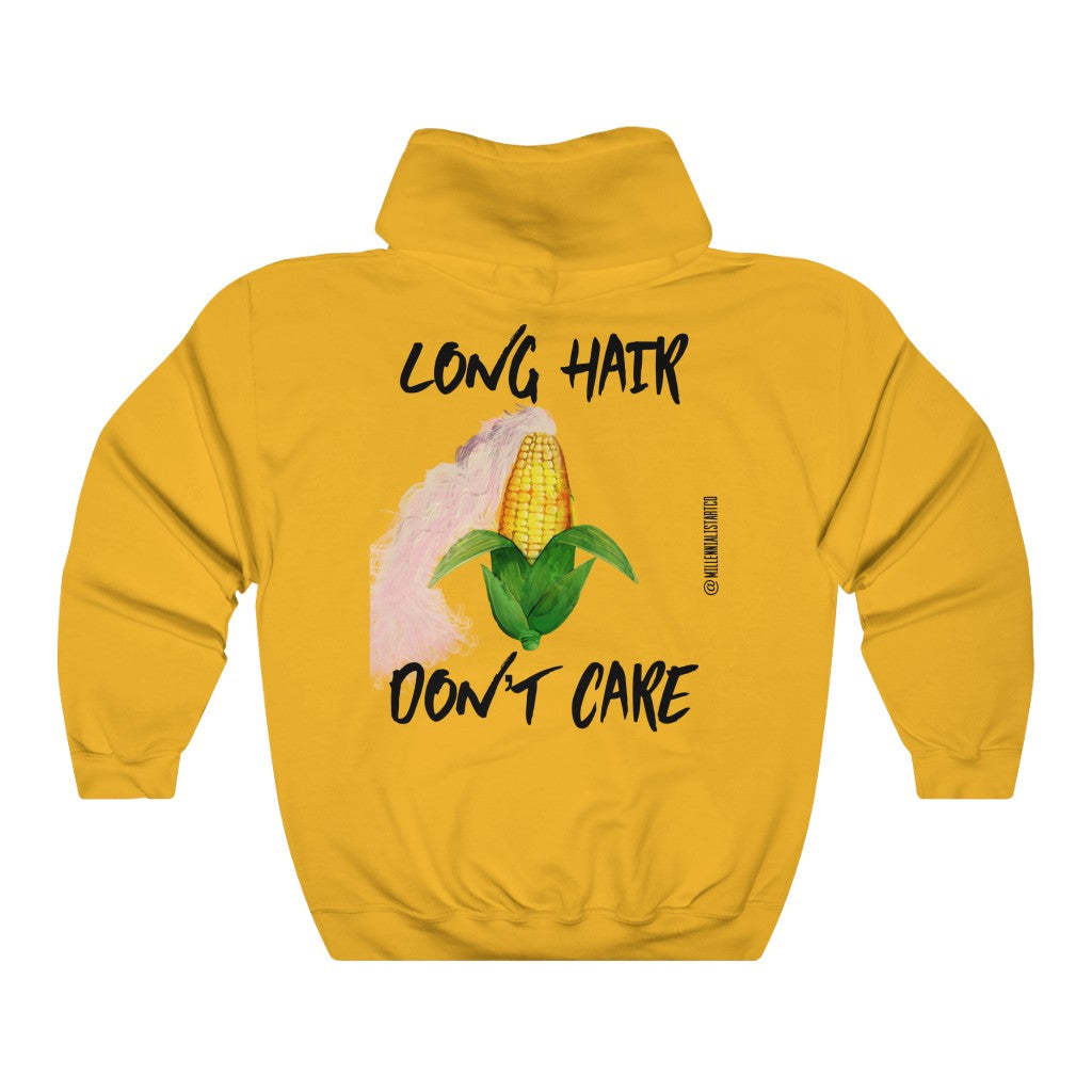 “Long Hair Don’t Care” Unisex Heavy Blend™ Hooded Sweatshirt