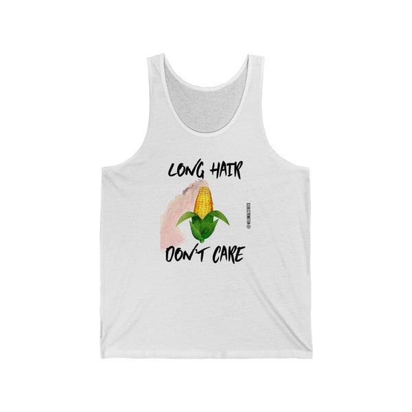 “Long Hair Don’t Care” Unisex Jersey Tank